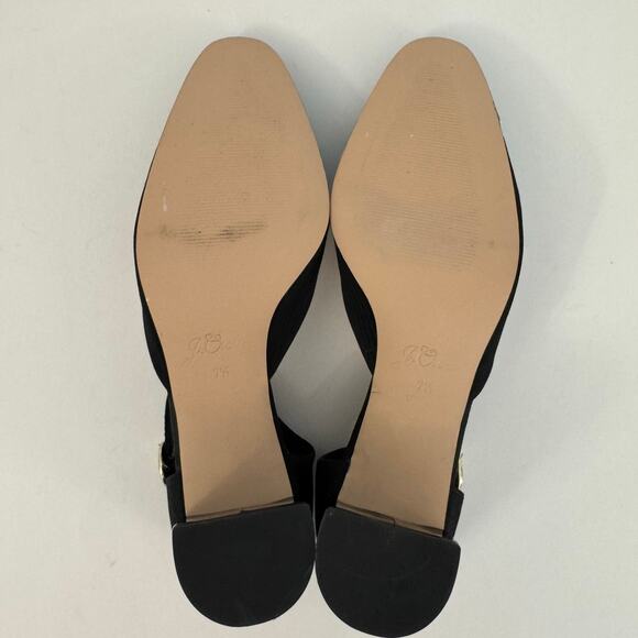 J. Crew Mille Ankle Stap Heels Mary Jane Moire Leather Black Size Size 7.5 - Picture 11 of 13